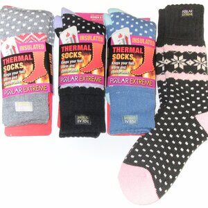 4 Pairs Womens Polar Extreme Soft Insulated Thermal Crew Boot Socks